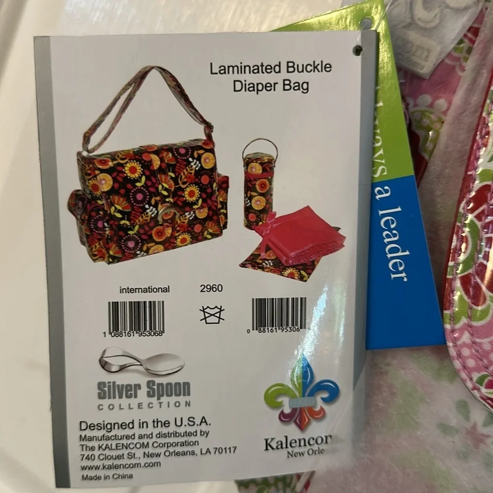 NWT Kalencom Laminated Buckle Diaper Bag, Gypsy Paisley Cotton Candy